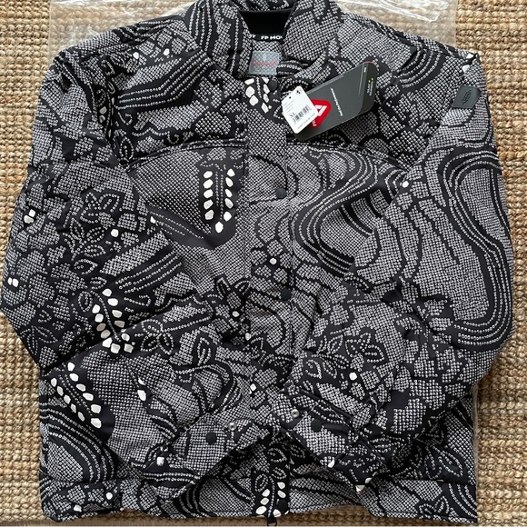 NEW Free People Bunny Slope Printed Puffer Jacket In Midnight Combo - Picture 10 of 16